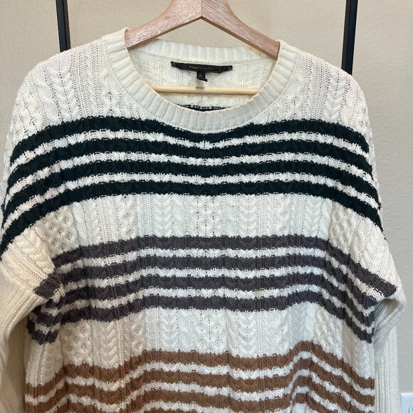 BCBG MaxAzria Sweater White with Stripes Size L - Picture 6 of 11